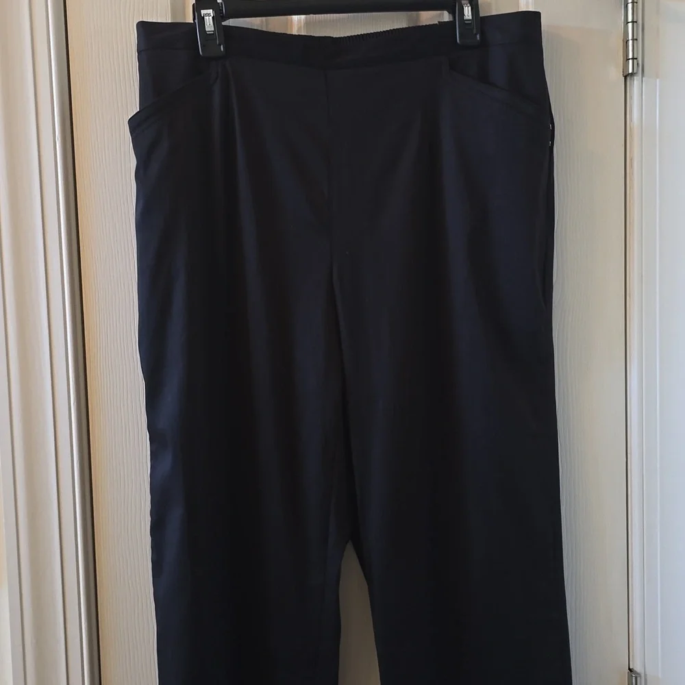 ALFRED DUNNER BRAND WOMEN'S PLUS SIZE BLACK PULL-ON PANTS SIZE 16W